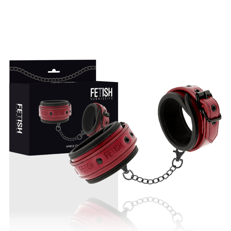 Fetish Submissive Dark Room - Vegan Leather Ankle Handcuffs With Neoprene Lining - Image 2