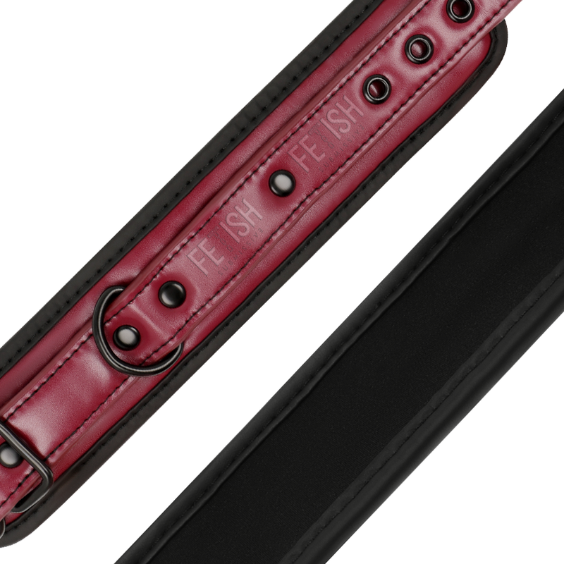Fetish Submissive Dark Room - Vegan Leather Ankle Handcuffs With Neoprene Lining - Image 6
