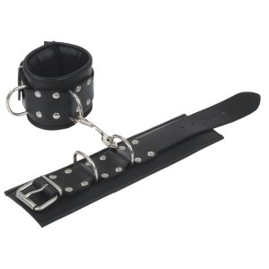 Padded Leather Ankle Cuffs with Two D-Rings