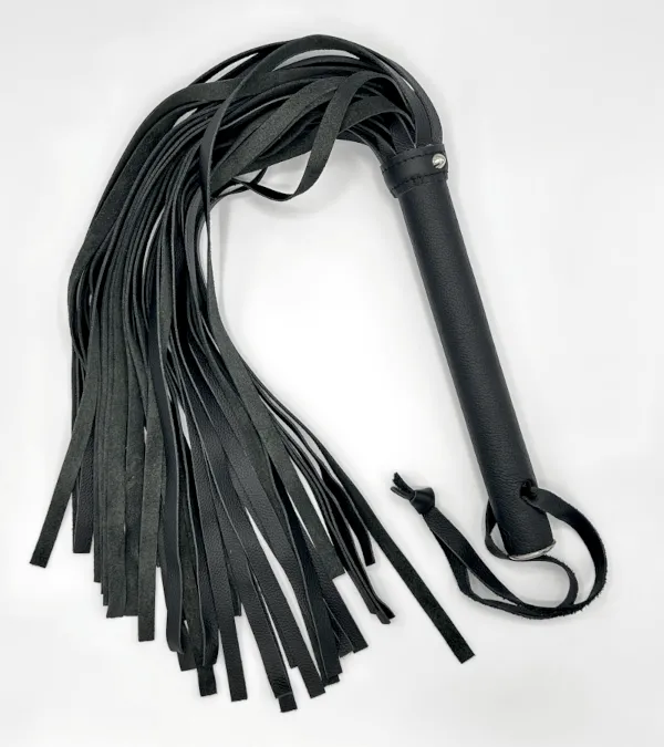 Black Leather BDSM Flogger